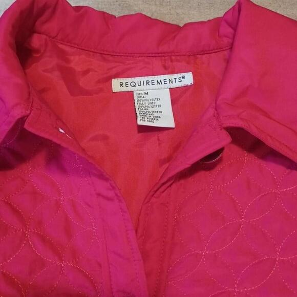 Requirements Quilted Barn Jacket Red Button Front Medium - Picture 2 of 5